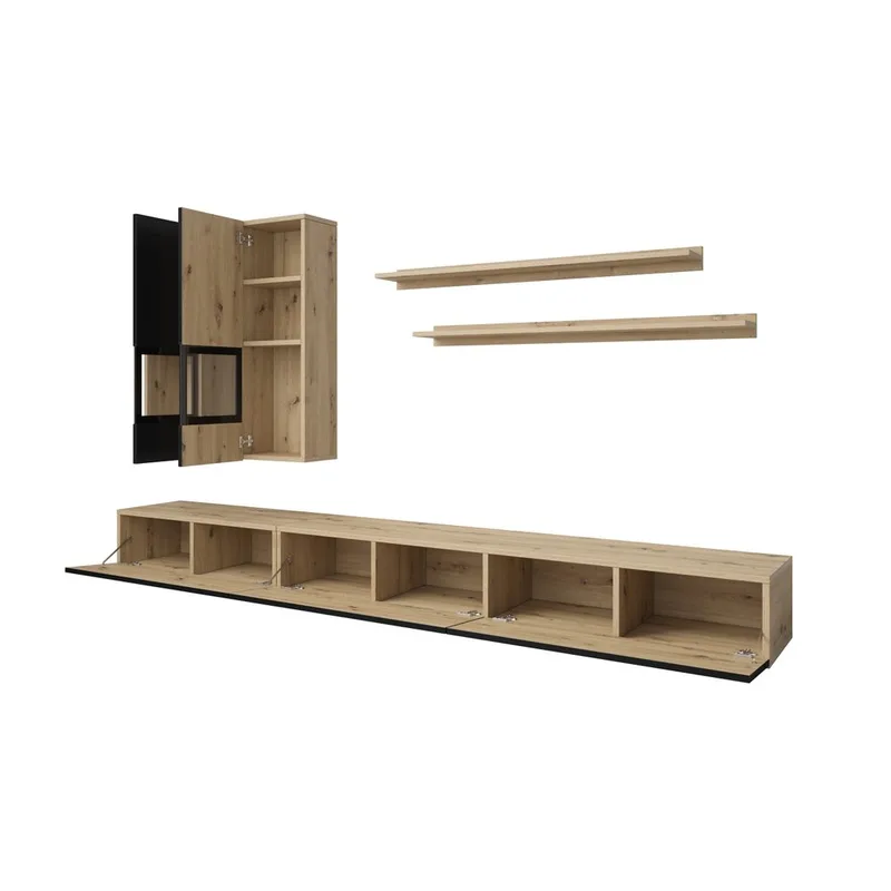 Vægskab Baros - Artisan - Sort Supermat - Møbler - Møbelsæt - Møbelsæt til stuen