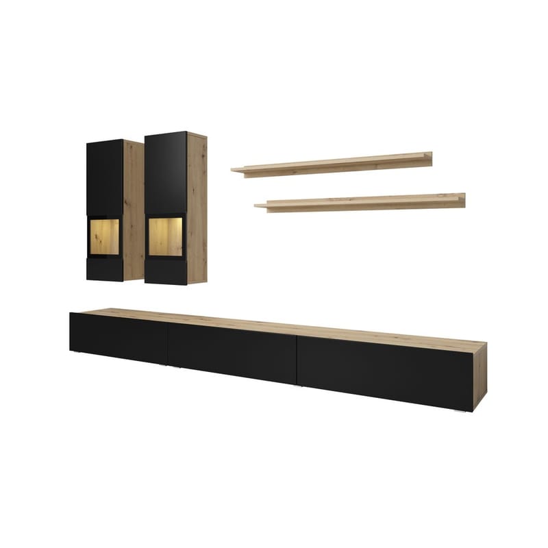 Vægskab Baros - Artisan - Sort Supermat - Møbler - Møbelsæt - Møbelsæt til stuen