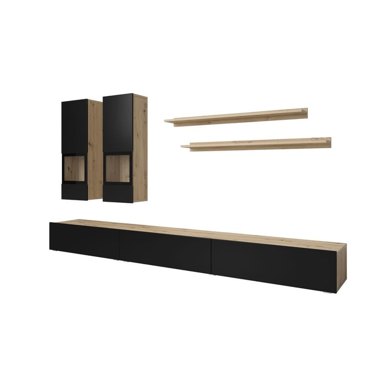 Vægskab Baros - Artisan - Sort Supermat - Møbler - Møbelsæt - Møbelsæt til stuen
