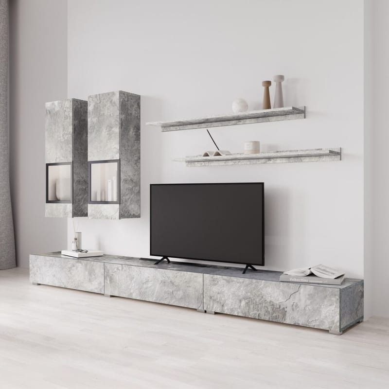 Vægskab Baros - Betonlys - Møbler - Møbelsæt - Møbelsæt til stuen