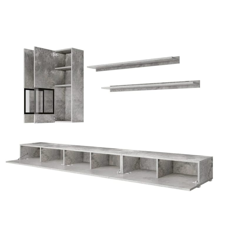 Vægskab Baros - Betonlys - Møbler - Møbelsæt - Møbelsæt til stuen