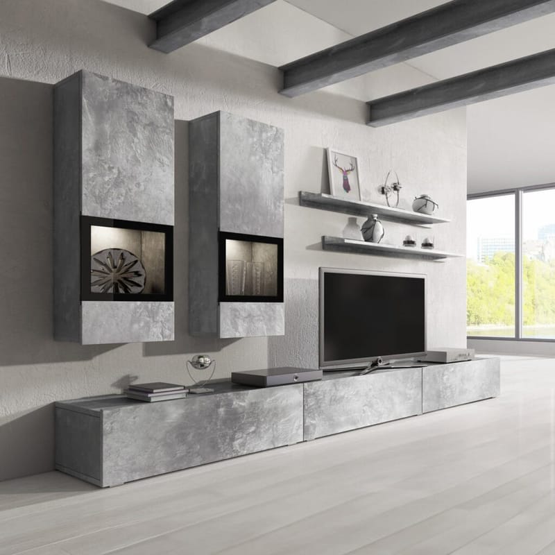Vægskab Baros - Betonlys - Møbler - Møbelsæt - Møbelsæt til stuen