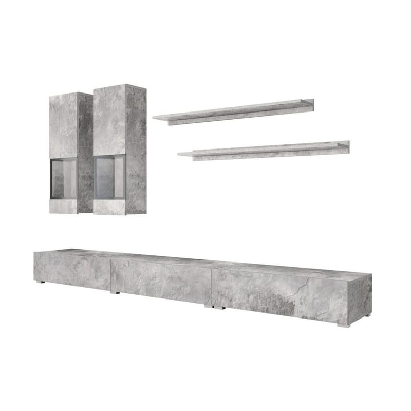 Vægskab Baros - Betonlys - Møbler - Møbelsæt - Møbelsæt til stuen