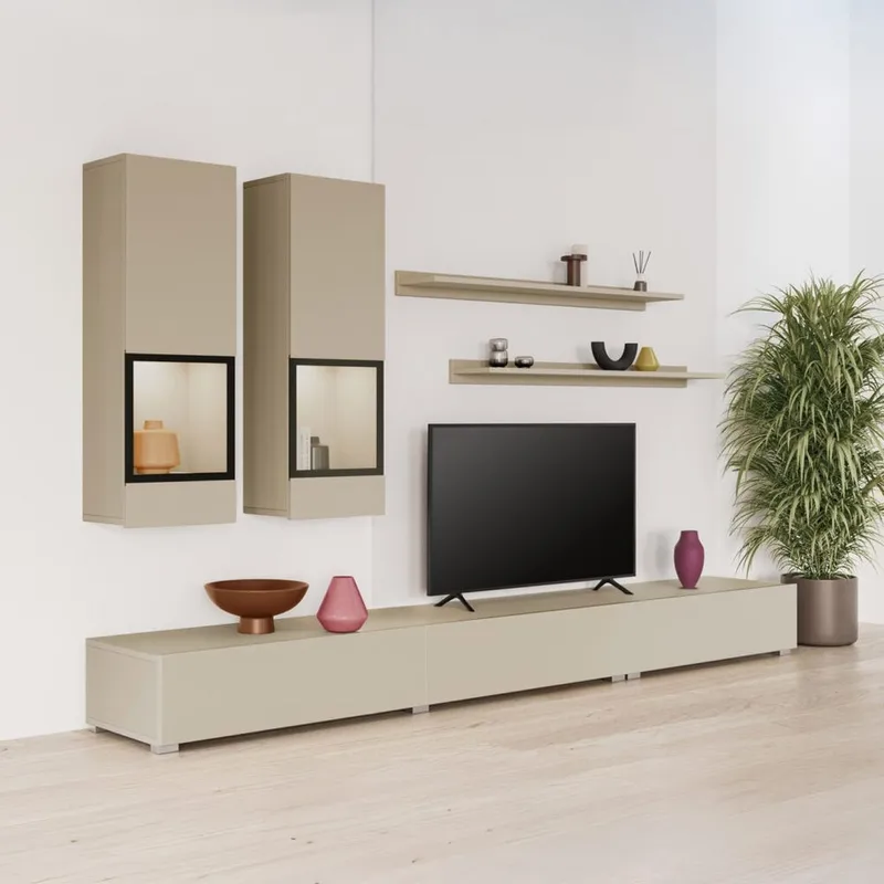 Vægskab Baros - Lys Beige - Møbler - Møbelsæt - Møbelsæt til stuen
