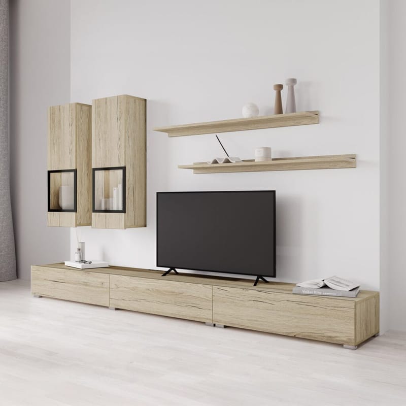 Vægskab Baros - San Remo Eg Lys Laminat - Møbler - Møbelsæt - Møbelsæt til stuen