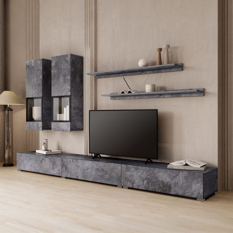 Vægskab Baros - Skifer - Møbler - Møbelsæt - Møbelsæt til stuen