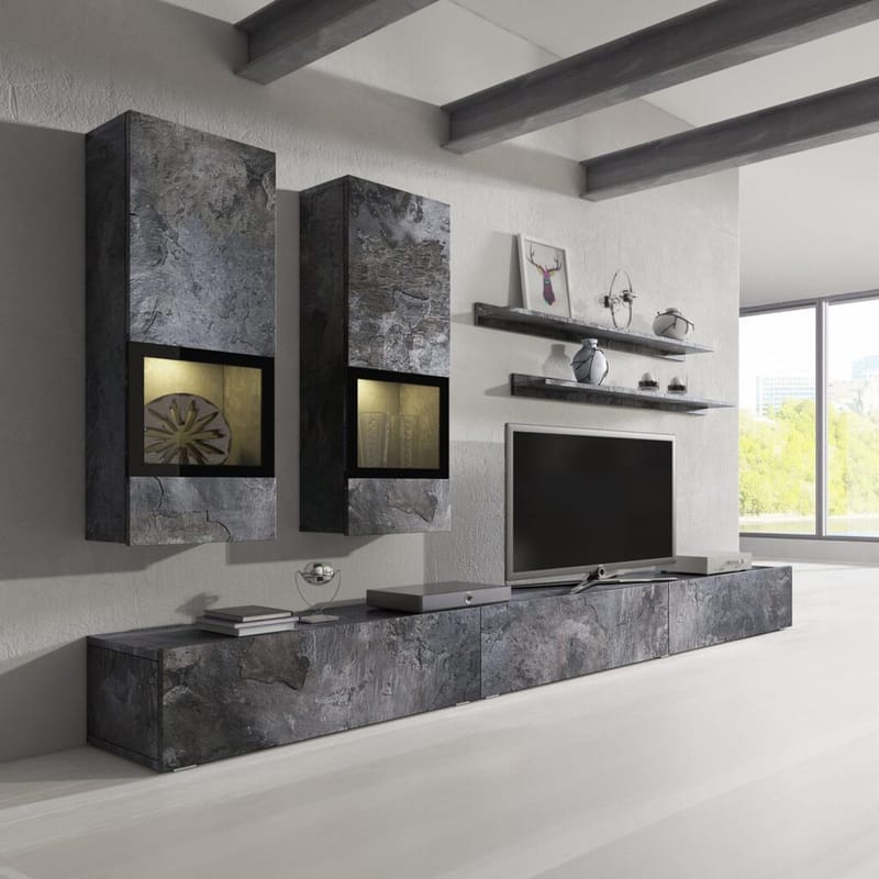 Vægskab Baros - Skifer - Møbler - Møbelsæt - Møbelsæt til stuen