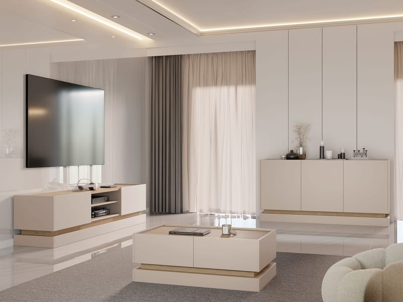 Zelric Møbelsæt til stue - Beige - Møbler - Møbelsæt - Møbelsæt til stuen