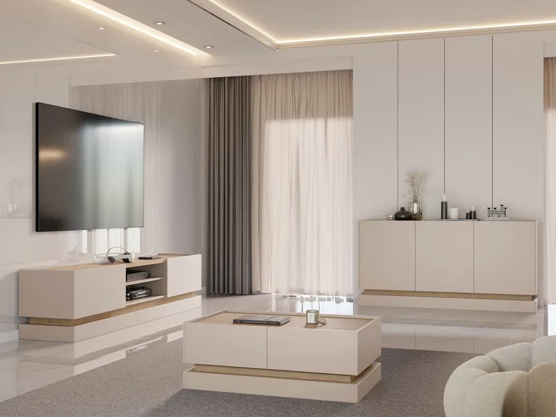 Zelric Møbelsæt til stue - Beige - Møbler - Møbelsæt - Møbelsæt til stuen