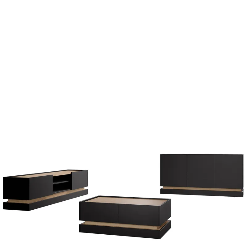 Zelric Møbelsæt til stue, Sort