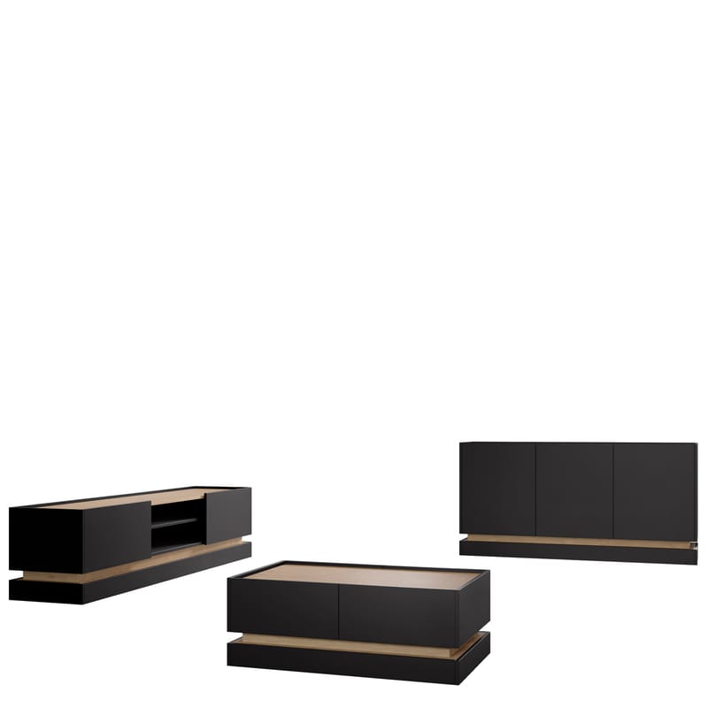 Zelric Møbelsæt til stue - Sort - Møbler - Møbelsæt - Møbelsæt til stuen