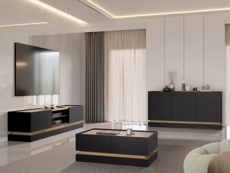 Zelric Møbelsæt til stue - Sort - Møbler - Møbelsæt - Møbelsæt til stuen