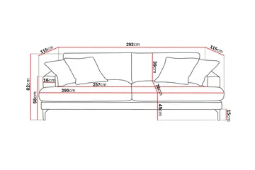 Menard Premium 5-personers dyb sofa i chenille - Grå/Blå - Møbler - Sofaer