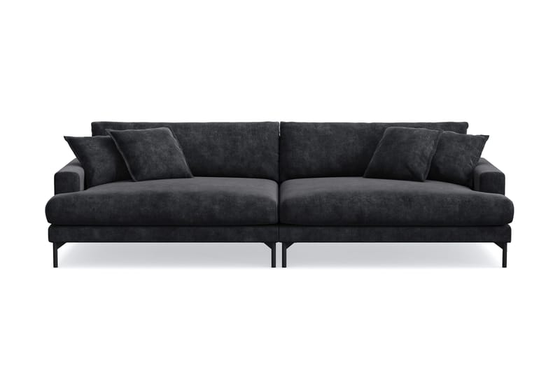 Menard Premium 5-personers dyb sofa i chenille - Sort - Møbler - Sofaer