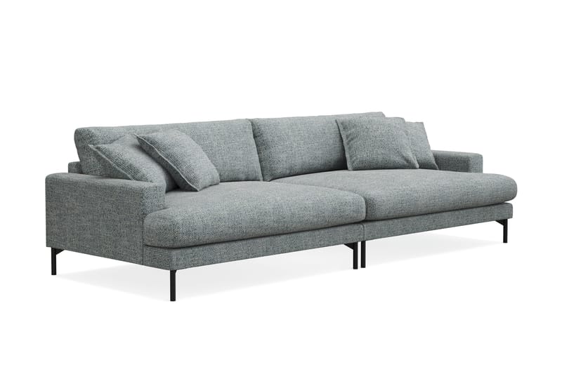 Menard Premium 5-personers dyb sofa i chenille - Grå/Blå - Møbler - Sofaer