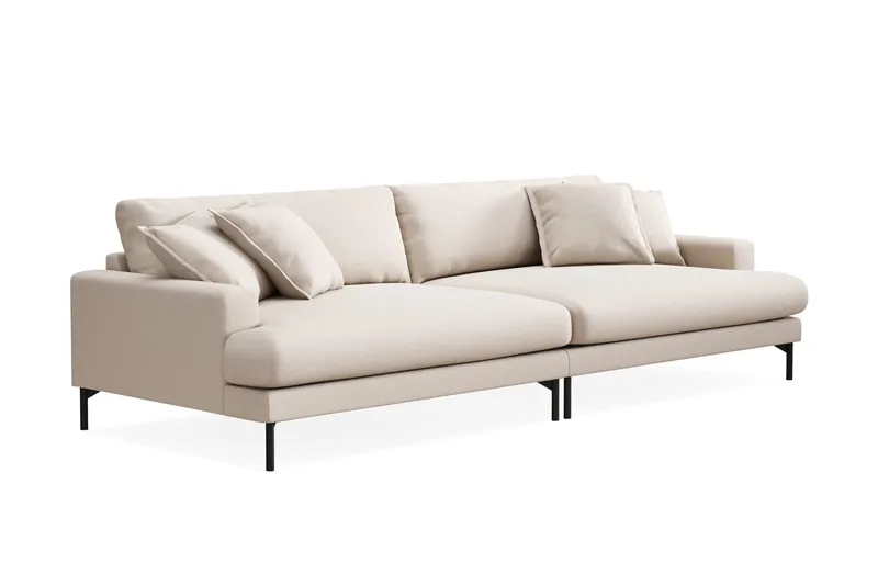 Menard Premium 5-seters Dyp Sofa i Bouclé - Lys Beige - Møbler - Sofaer