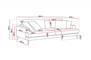 Menard Premium 5-personers dyb sofa i chenille - Beige - Møbler - Sofaer