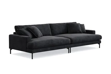 Menard Premium 5-personers dyb sofa i chenille - Trenza 01, Sort Chenille - Møbler - Sofaer