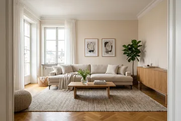 Menard Premium 5-personers dyb sofa i stof - Beige - Møbler - Sofaer