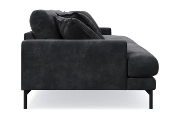 Menard Premium 5-personers dyb sofa i chenille - Trenza 01, Sort Chenille - Møbler - Sofaer
