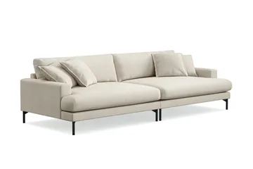 Menard Premium 5-personers dyb sofa i stof - Beige - Møbler - Sofaer