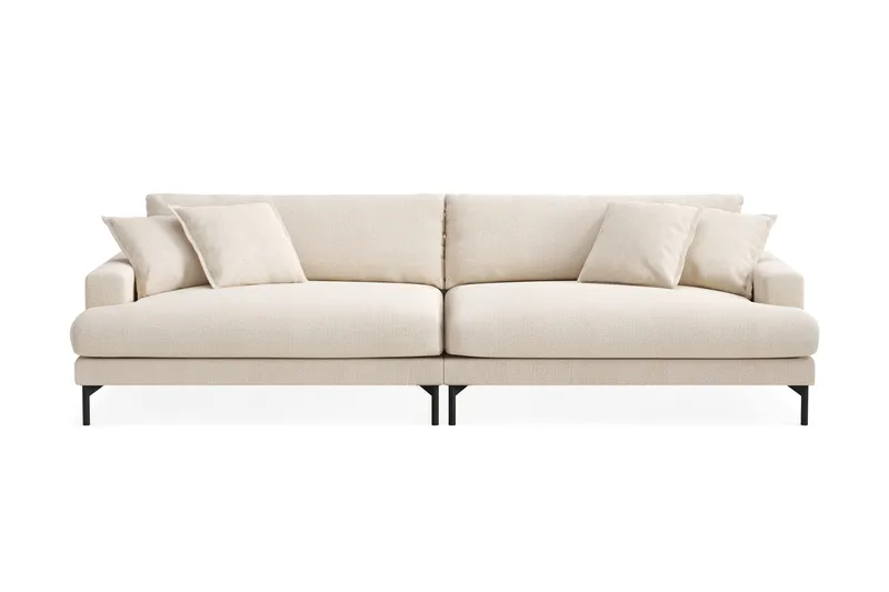 Menard Premium 5-personers dyb sofa i chenille - Lysbeige - Møbler - Sofaer