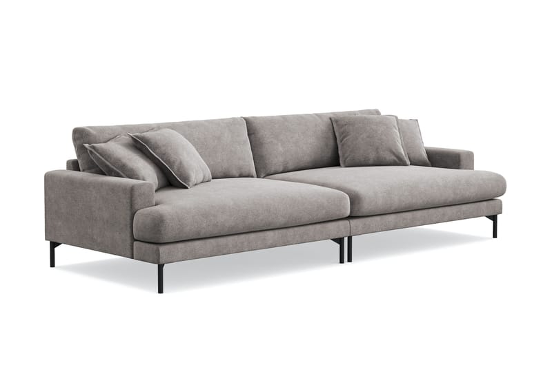 Menard Premium 5-personers dyb sofa i chenille - Grå/Brun - Møbler - Sofaer