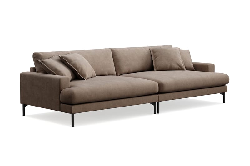 Menard Premium 5-personers dyb sofa i stof - Brun - Møbler - Sofaer