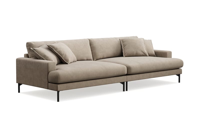 Menard Premium 5-personers dyb sofa i stof - Brun - Møbler - Sofaer