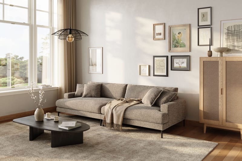 Menard Premium 5-seters Dyp Sofa i Chenille - Brun - Møbler - Sofaer