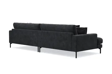 Menard Premium 5-personers dyb sofa i chenille - Trenza 01, Sort Chenille - Møbler - Sofaer