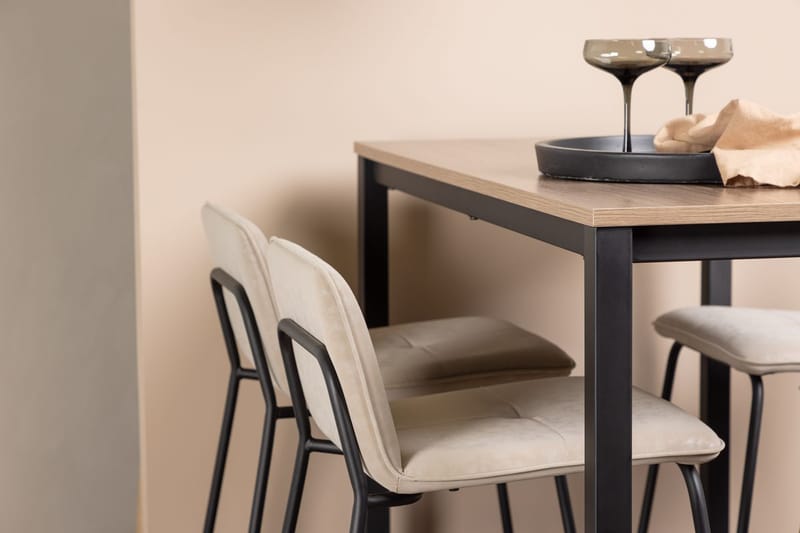 Rektangulär matgrupp Venture Home Beige Valnöt 4st - Møbler - Borde