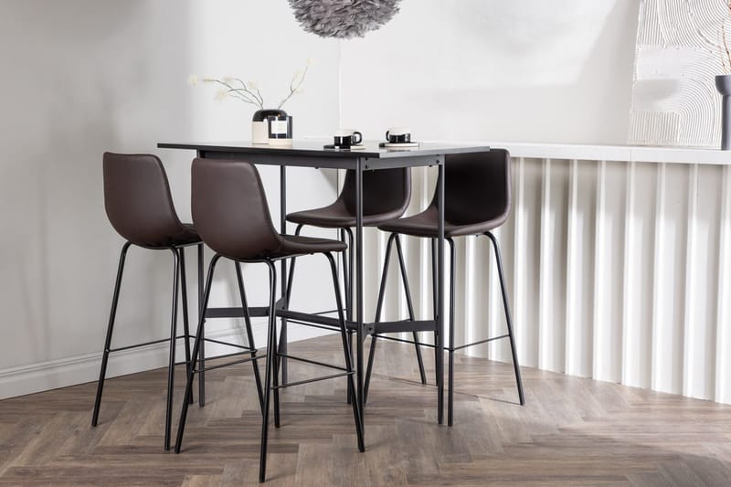 Rektangulär matgrupp Venture Home Brun Svart 4st