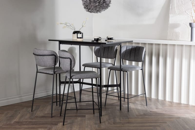 Rektangulär matgrupp Venture Home Grå Svart 4st