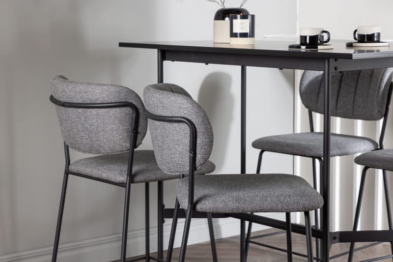 Rektangulär matgrupp Venture Home Grå Svart 4st - Møbler - Borde