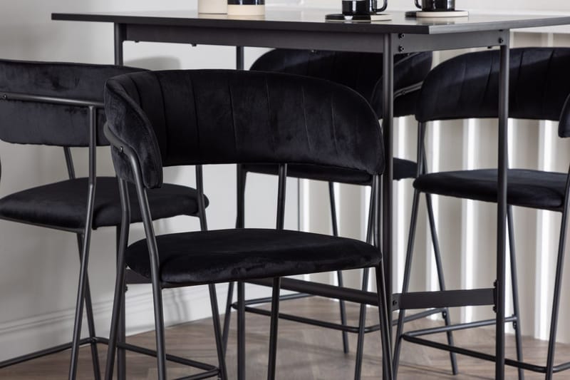 Rektangulär matgrupp Venture Home Svart Svart 4st - Møbler - Borde