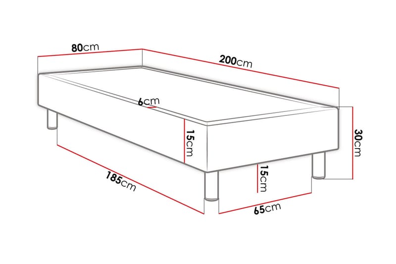 Adeliza kontinentalseng 80x200 cm - Hvid - Møbler - Senge - Kontinentalsenge