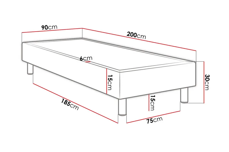 Adeliza kontinentalseng 90x200 cm - Hvid - Møbler - Senge - Kontinentalsenge