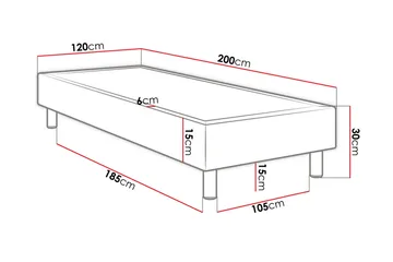 Adeliza Sengeramme 120x200 cm - Grøn - Møbler - Senge - Sengeramme & sengestel