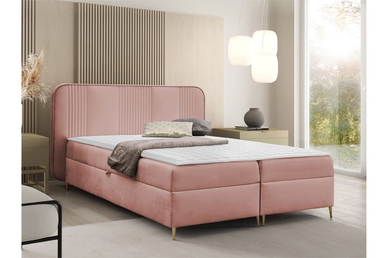 Alani Sengespakke Kontinentalseng 140x200 cm - Rosa - Møbler - Senge - Komplet sengepakke