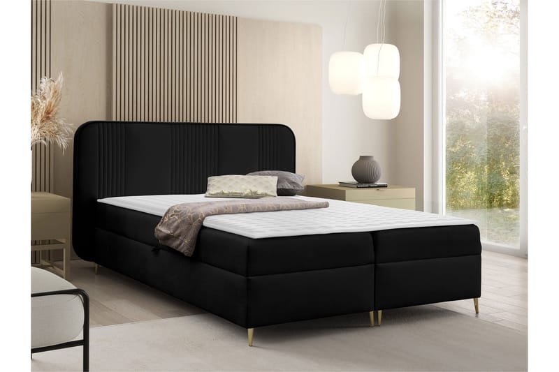 Alani Sengespakke Kontinentalseng 140x200 cm - Sort - Møbler - Senge - Komplet sengepakke