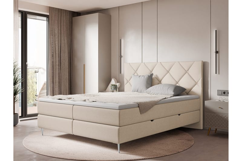 Alasia Sengespakke Kontinentalseng 140x200 cm - Beige - Møbler - Senge - Komplet sengepakke
