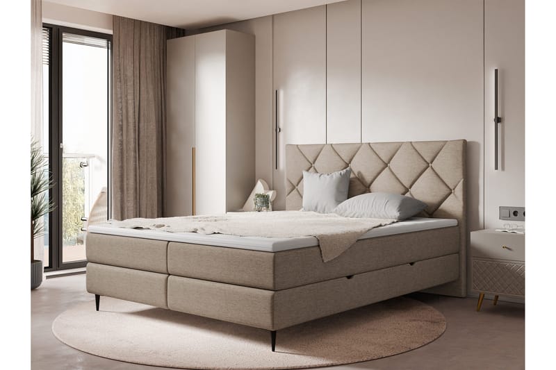 Alasia Sengespakke Kontinentalseng 140x200 cm - Brun - Møbler - Senge - Komplet sengepakke