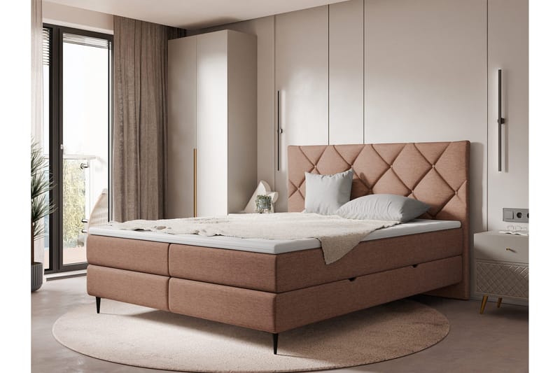 Alasia Sengespakke Kontinentalseng 140x200 cm - Brun - Møbler - Senge - Komplet sengepakke