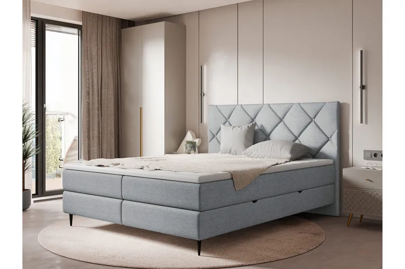 Alasia Sengespakke Kontinentalseng 140x200 cm - Grå - Møbler - Senge - Komplet sengepakke