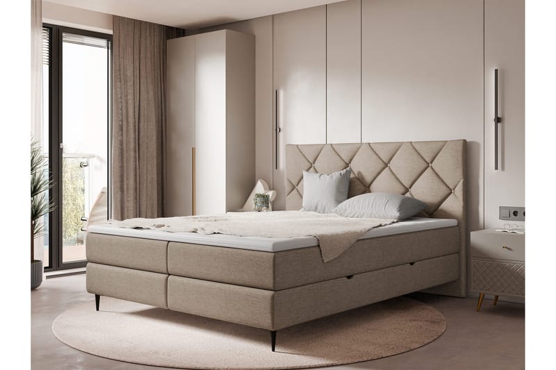 Alasia Sengespakke Kontinentalseng 160x200 cm - Brun - Møbler - Senge - Komplet sengepakke