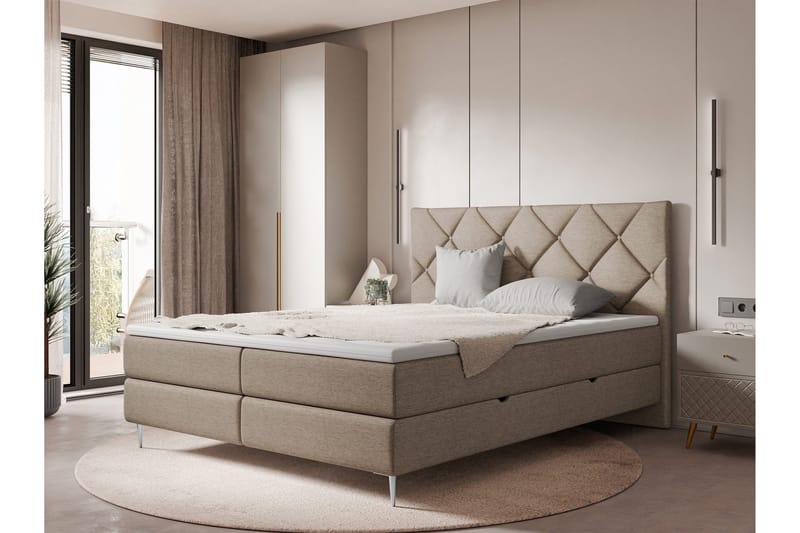Alasia Sengespakke Kontinentalseng 160x200 cm - Brun - Møbler - Senge - Komplet sengepakke