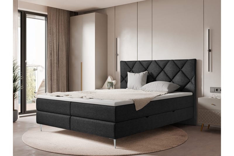 Alasia Sengespakke Kontinentalseng 160x200 cm - Sort - Møbler - Senge - Komplet sengepakke