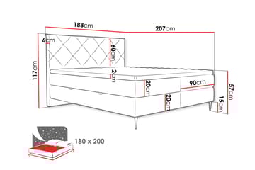 Alasia Sengespakke Kontinentalseng 180x200 cm - Beige - Møbler - Senge - Komplet sengepakke