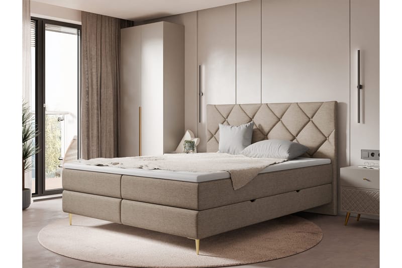 Alasia Sengespakke Kontinentalseng 180x200 cm - Brun - Møbler - Senge - Komplet sengepakke